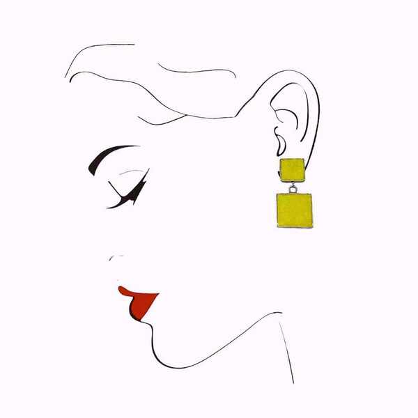 Σκουλαρίκια γυναικεία ατσάλι κίτρινο χρώμα - μακριά, ατσάλι, γάντζος - 3