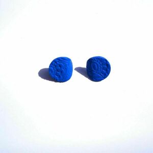 Σκουλαρίκια απο πηλό Briliant Blue - πηλός, μικρά, φθηνά - 3