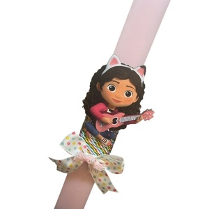 Πασχαλινή λαμπάδα Gabby με διακοσμητικό τοίχου - κορίτσι, λαμπάδες, σετ, για παιδιά, ήρωες κινουμένων σχεδίων - 2