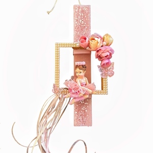Πασχαλινη Λαμπαδα ρομαντικό κοριτσάκι με πεταλούδες - κορίτσι, λουλούδια, λαμπάδες, μπαλαρίνες, πριγκίπισσες
