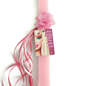 Χειροποίητη αρωματική ροζ λαμπάδα με μπρελόκ Barbie, 30 εκατοστά - κορίτσι, λαμπάδες, για παιδιά, ήρωες κινουμένων σχεδίων, για μωρά - 2