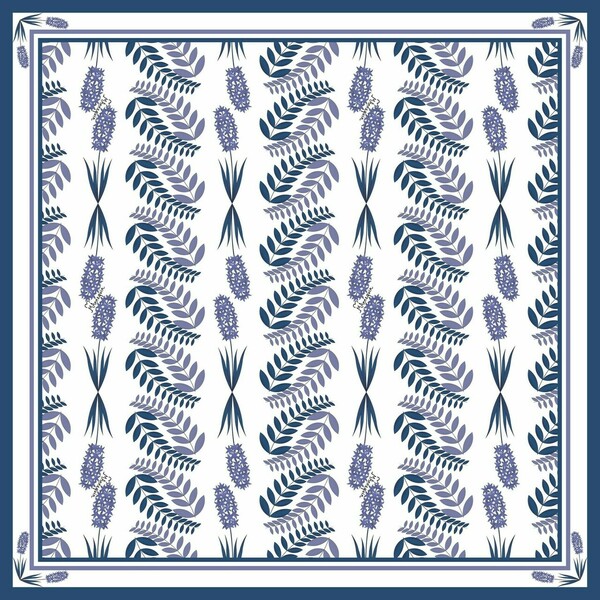 Τετράγωνο Μεταξωτό Μαντίλι 70*70 εκ. με Πολύχρωμο Μοτίβο Flora Blue - μετάξι, φουλάρια - 3