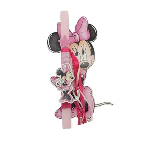 Λαμπάδα ποντίκι με ξύλινη πλάτη με ροζ αρωματικό κερί 30 cm - κορίτσι, λαμπάδες, για παιδιά, ήρωες κινουμένων σχεδίων