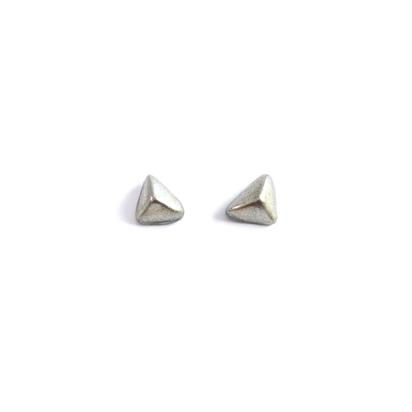 Μικρά σκουλαρίκια 'πυραμίδες' από πηλό - πηλός, minimal, μικρά, ατσάλι