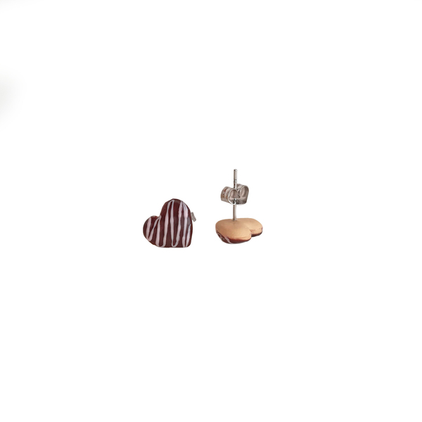 Donut σοκολατένιες καρδιές - καρδιά, πηλός, μικρά, ατσάλι, boho