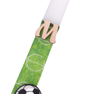Λαμπάδα ποδόσφαιρο για αγόρια με μονόγραμμα λευκή πλακέ 30cm - αγόρι, λαμπάδες, ποδόσφαιρο, για παιδιά, σπορ και ομάδες - 3