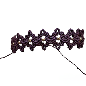 Boho macrame bracelet - κορδόνια, λουλούδι, boho, χεριού, αυξομειούμενα