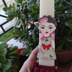 Πασχαλινή λαμπάδα Frida - κορίτσι, λουλούδια, λαμπάδες, για εφήβους - 3