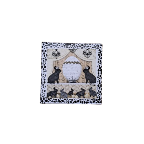 Πασχαλινο κανδρακι σε καρτολινο "μαυροι λαγοι" διαστασης 20Χ20 εκατ. - διακοσμητικά, για ενήλικες, για εφήβους, ζωάκια