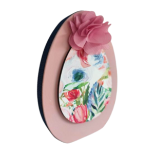 Ξύλινο Διακοσμητικό Ροζ Αυγό Floral 25cm - λουλούδια, διακοσμητικά, πασχαλινά αυγά διακοσμητικά, πασχαλινά δώρα, διακοσμητικό πασχαλινό - 3
