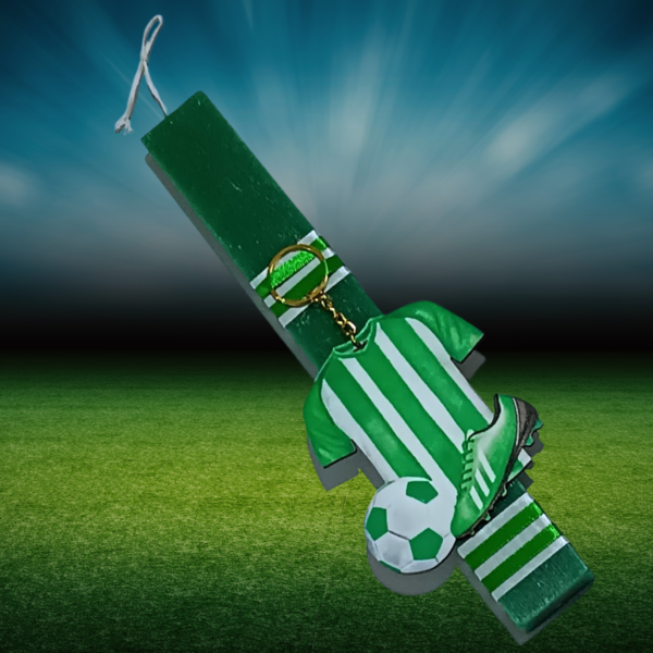 Πασχαλινή λαμπάδα ποδοσφαίρου πράσινη - αγόρι, λαμπάδες, για παιδιά, για εφήβους, σπορ και ομάδες - 5