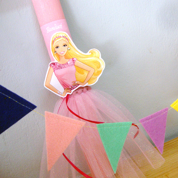 Λαμπάδα "Barbie" με όνομα παιδιού - κορίτσι, λαμπάδες, για παιδιά, για εφήβους, πριγκίπισσες - 5