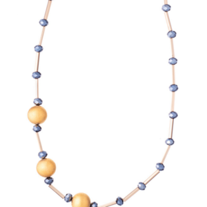Κολιέ με Κρύσταλλα σε Σκούρες Μπλε Αποχρώσεις | The Gem Stories Jewelry - γυαλί, επιχρυσωμένα, ορείχαλκος, χάντρες, μακριά - 2