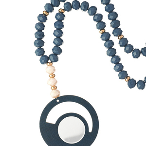 Κολιέ με Κρύσταλλα σε Μπλε Αποχρώσεις | The Gem Stories Jewelry - γυαλί, επάργυρα, χάντρες, μακριά, ατσάλι - 2