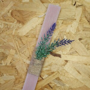 Λαμπάδα αρωματική ξυστή πλακέ 25cm με λεβάντα - λουλούδια, λαμπάδες, ζευγάρια, για ενήλικες, για εφήβους - 2