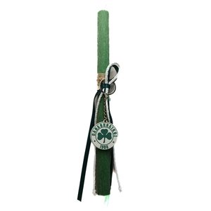 Λαμπάδα αρωματική σε πράσινο χρώμα με μπρελόκ ΠΑΝΑΘΗΝΑΪΚΟΣ _σχ.1 - λαμπάδες, σπορ και ομάδες, μπρελοκ κλειδιών