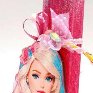 Αρωματική λαμπάδα μπορντό με θέμα "Barbie" 22x11x3 - κορίτσι, λαμπάδες, για παιδιά, ήρωες κινουμένων σχεδίων - 3