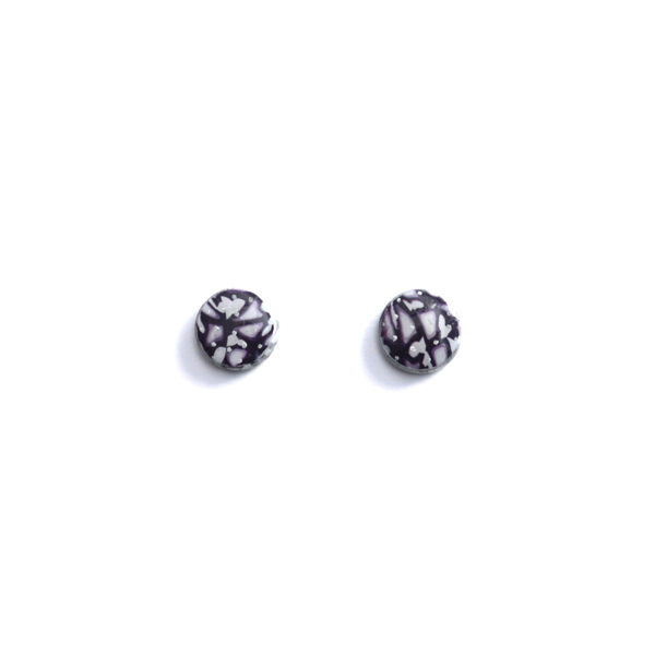 Μικρά κουμπωτά σκουλαρίκια από πηλό με γυαλί - γυαλί, πηλός, καθημερινό, ατσάλι - 4