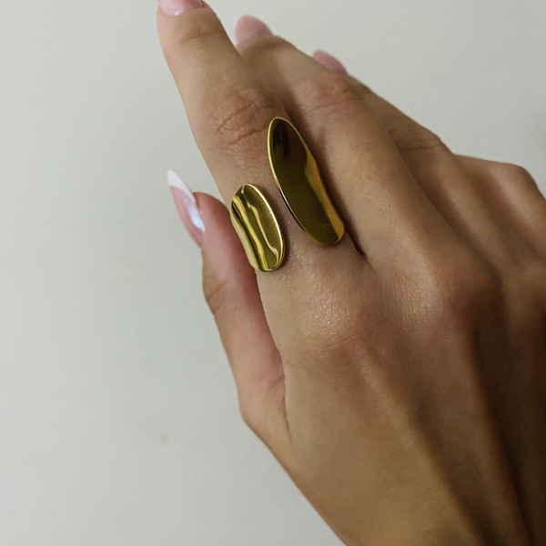 Δαχτυλίδι χρυσό - επιχρυσωμένα, ατσάλι, αυξομειούμενα - 2