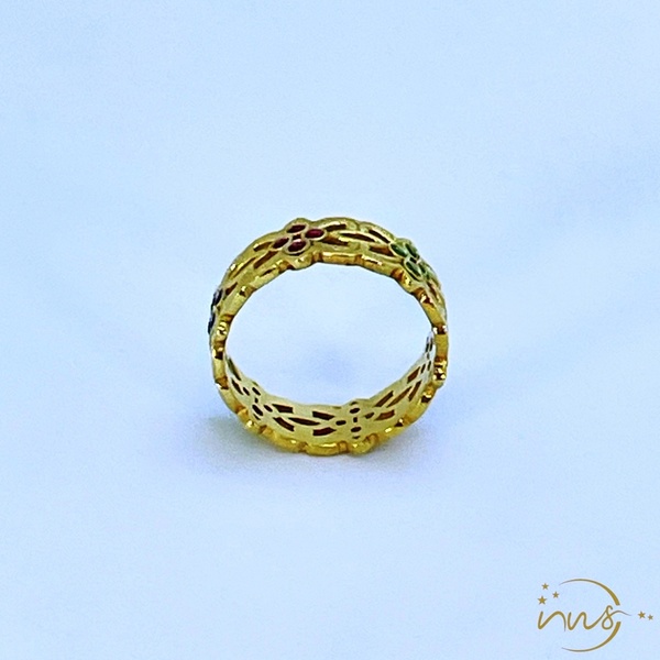Ασημένιο δαχτυλίδι, επιχρυσωμένο, χειροποίητο, ένα και μοναδικό με καρφωμένα χρωματιστά ζιργκόν σε ιδιαίτερο σχήμα. - ημιπολύτιμες πέτρες, επιχρυσωμένα, ασήμι 925, σταθερά, για γάμο - 4