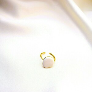 Ατσάλινο δαχτυλίδι λευκό με ακανόνιστο σχήμα - ατσάλι - 5