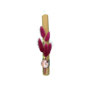 Λαμπάδα 21 εκ. τύπου κηρήθρας "Φύση IV" - κορίτσι, λαμπάδες, για ενήλικες, αποξηραμένα άνθη