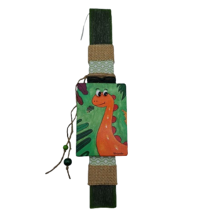 "Cool Dino" Λαμπάδα Πράσινη Αρωματική Πλακέ Ξυστή 30x3.5cm - αγόρι, λαμπάδες, για παιδιά, ζωάκια