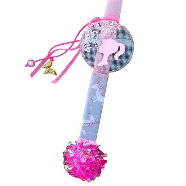 Χειροποίητη αρωματική λαμπάδα 30cm με θέμα "Barbie - Μπαρμπι " - κορίτσι, λαμπάδες, για παιδιά, δώρο οικονομικό, παιχνιδολαμπάδες
