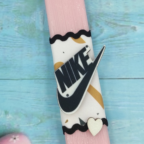 Αρωματική Ροζ Πλακέ Λαμπάδα με ξύλινο μαγνητάκι τύπου Nike - κορίτσι, λαμπάδες, αρωματικές λαμπάδες, για εφήβους - 5
