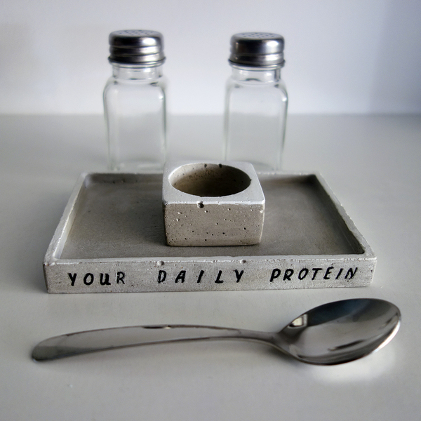 Τσιμεντένιο Σετ Για Το Αβγό " your daily protein " - τσιμέντο, σετ δώρου, είδη σερβιρίσματος - 2