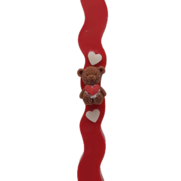 Χειροποίητη Αρωματική Λαμπάδα Από Φυτικό Κερί Σόγιας 24εκ. Για Ζευγάρι Αρκουδάκια - καρδιά, λαμπάδες, ζευγάρια, ζωάκια - 2