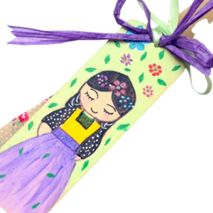 Λαμπάδα με ξύλινο σελιδοδείκτη, "Κορίτσι με λουλούδια" - κορίτσι, λαμπάδες, για παιδιά, για ενήλικες, για εφήβους - 4