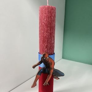 Πασχαλινή λαμπάδα αγόρι spiderman - αγόρι, λαμπάδες, με ξύλινο στοιχείο - 2