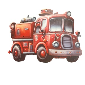 Πασχαλινή λαμπάδα με διακοσμητικό τοίχου, πυροσβέστης με πυροσβεστικό όχημα - αγόρι, λαμπάδες, αυτοκινητάκια, σετ, για παιδιά - 2