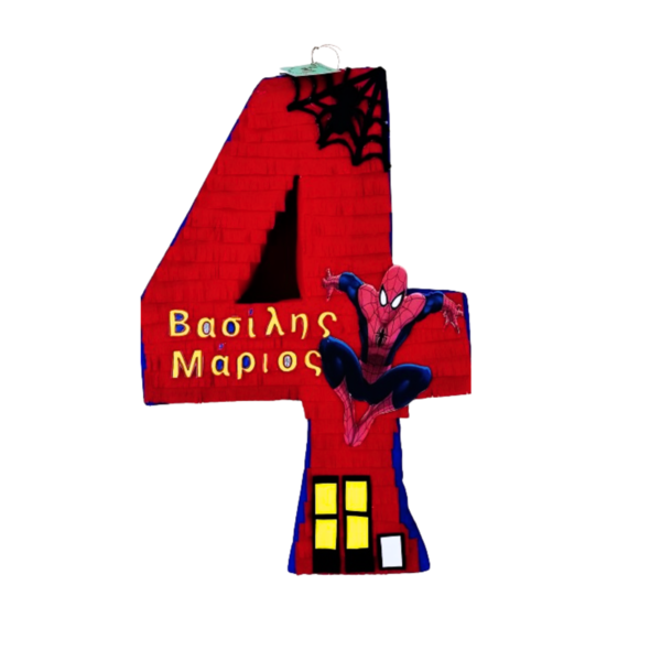 Spiderman No 4 50Χ40εκ. Κόκκινο - αγόρι, πινιάτες, σούπερ ήρωες