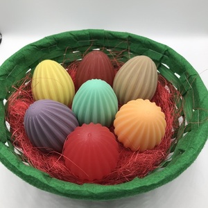 Πασχαλινό καλάθι ψάθιν.με 7 Αυγά Σαπούνια Γλυκερίνης - χεριού, σετ δώρου, σώματος