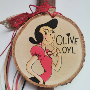 Χειροποίητη αρωματική λαμπάδα με την Olive Oyl το κορίτσι του Popeye - λαμπάδες, ζευγάρια, για ενήλικες, ήρωες κινουμένων σχεδίων, προσωποποιημένα - 2