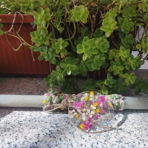 πασχαλινή λαμπάδα 30cm χακί με διακοσμητικό στολίδι με αποξηραμένη γυψοφίλη - κορίτσι, λουλούδια, λαμπάδες, για ενήλικες, για εφήβους - 2