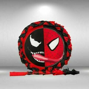 Χειροποίητη Πινιάτα Venom-Spiderman (ΔΩΡΟ το μπαστουνάκι) - αγόρι, πινιάτες, σούπερ ήρωες
