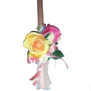 Αρωματική λαμπάδα με τριαντάφυλλα 33 cm - γυναικεία, κορίτσι, λουλούδια, λαμπάδες, για ενήλικες - 2