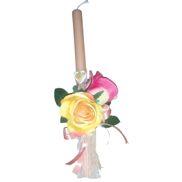 Αρωματική λαμπάδα με τριαντάφυλλα 33 cm - γυναικεία, κορίτσι, λουλούδια, λαμπάδες, για ενήλικες - 3