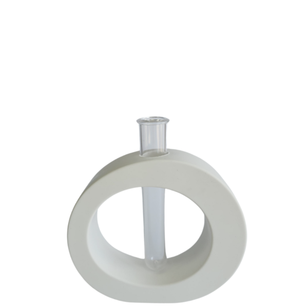 Oval vase - Χειροποίητο βάζο σε λευκό χρώμα - βάζα & μπολ, σπίτι, γύψος, γενική διακόσμηση - 2