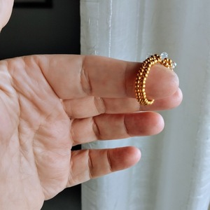 Δαχτυλίδι χεριού με πέρλες και χάντρες - γυαλί, κορώνα, χάντρες, σταθερά, για γάμο - 3
