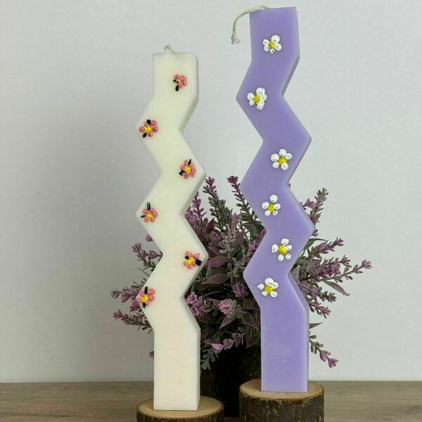 Χειροποίητη Αρωματική Λαμπάδα Daisies - λουλούδια, λαμπάδες, για παιδιά, για ενήλικες, για εφήβους - 3