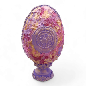Πασχαλινό αυγό με ξύλινη βάση σε αποχρώσεις του ροζ - διακοσμητικά, για ενήλικες