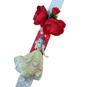 αρωματική λαμπάδα με την πεντάμορφη Μπελ 30 cm - κορίτσι, λαμπάδες, για παιδιά, πριγκίπισσες