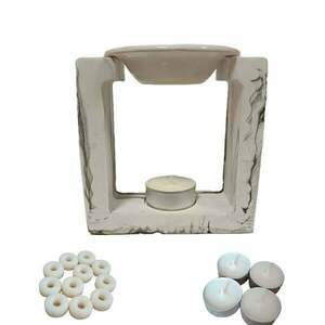 ΠΑΣΧΑΛΙΝΗ ΠΡΟΣΦΟΡΑ Wax Melter Καυστήρας/ Χειροποίητος κεραμικός αρωματιστής~ 560 gr+4 λευκά ρεσώ+50 gr λευκά wax melts donuts - αρωματικά κεριά