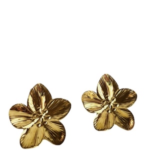 “Jasmine” σκουλαρίκια χρυσά από ατσάλι - επιχρυσωμένα, λουλούδι, ατσάλι