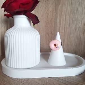 Δαχτυλίδι donut ροζ - πηλός, αυξομειούμενα