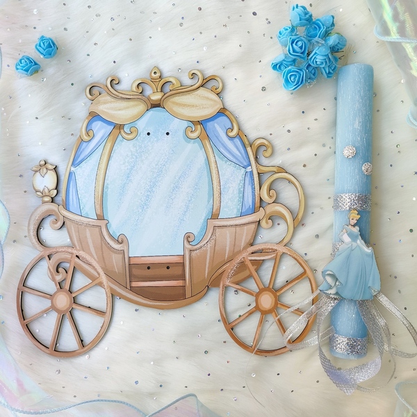 Σιελ λαμπάδα με Σταχτοπούτα και διακοσμητικό τοίχου άμαξα - κορίτσι, λαμπάδες, για παιδιά, πριγκίπισσες - 3